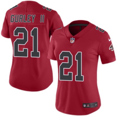 Nike Atlanta Falcons #21 Todd Gurley II Red Women's Stitched NFL Limited Rush Jersey